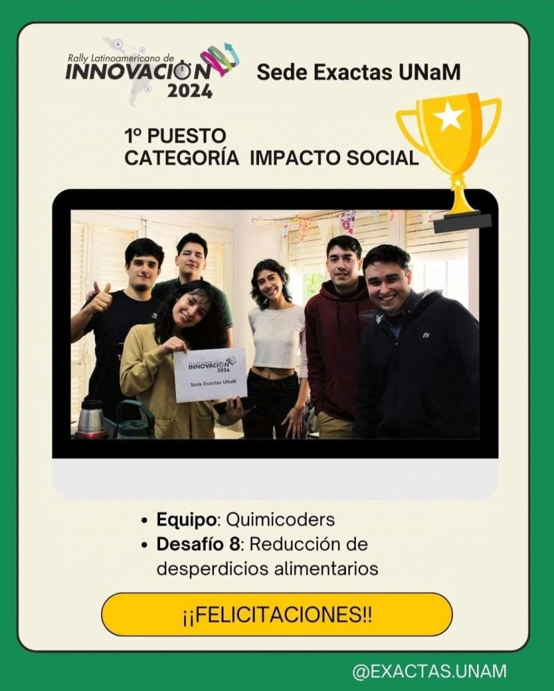 1er puesto Rally Latinoamericano de innovación sede FCEQYN